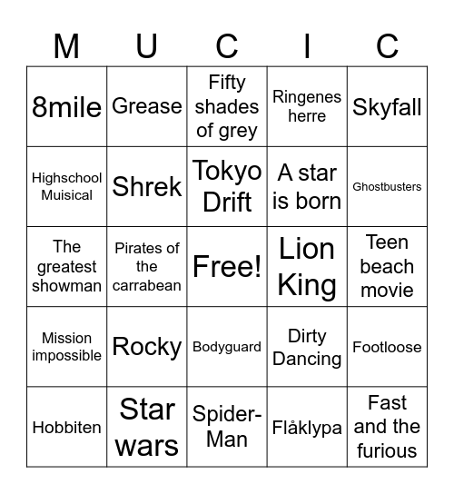 MOVIENIGHT Bingo Card