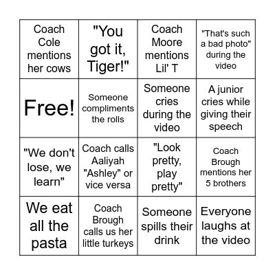 2023 FH Banquet Bingo Card