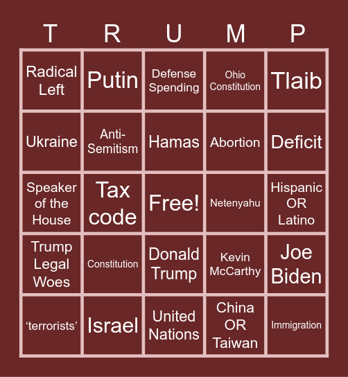 GOP BINGO III Bingo Card