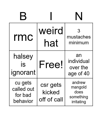 uscsa fall meeting Bingo Card