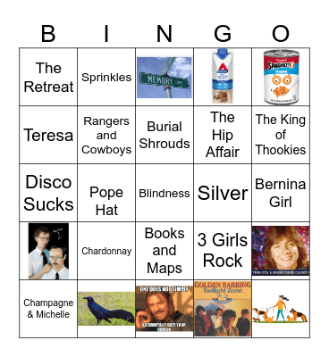 Wacky Family Bingo Card