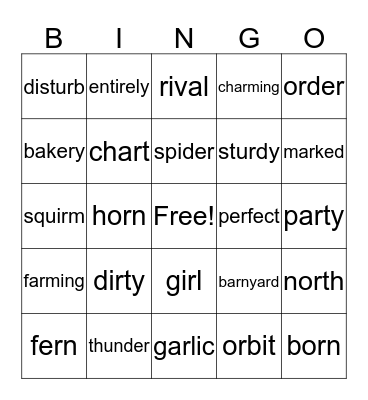 Units 8 & 9 Bingo Card