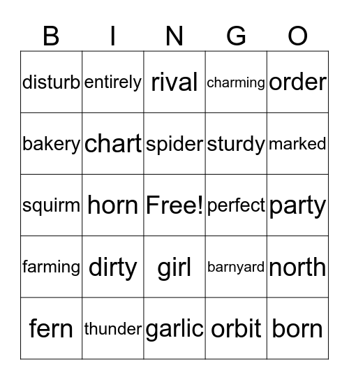 Units 8 & 9 Bingo Card