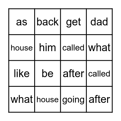 Brown Star Word Bingo Card