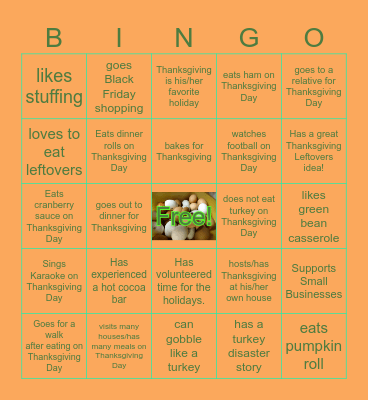 Thanksgiving BINGO Card