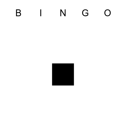R Pattern Bingo Card
