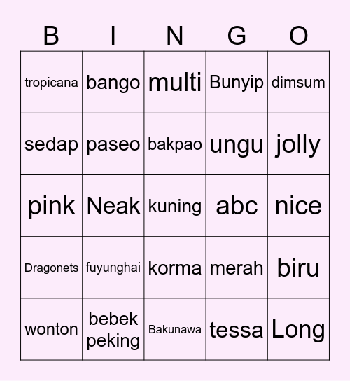 Mila Bingo Card