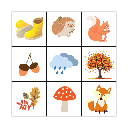 Herfst Bingo Card