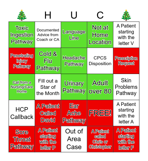 HUC BINGO Card