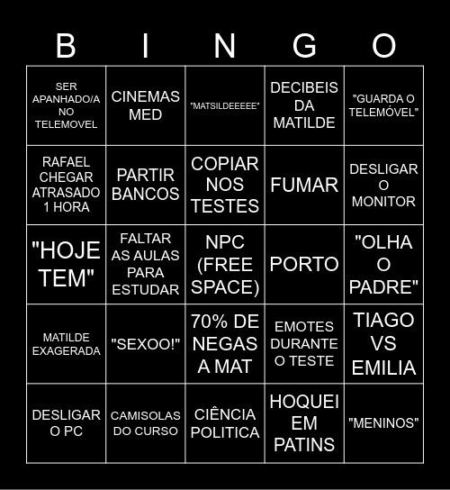 Bingo TSI Bingo Card