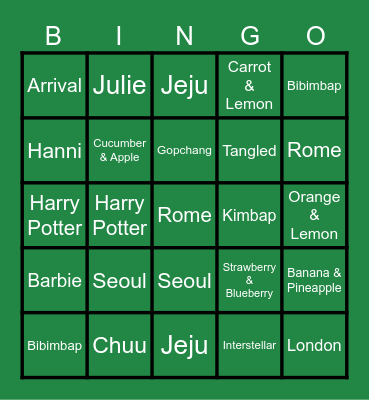 MIRURUN'S BINGO BOARD Bingo Card