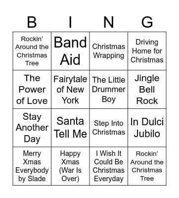 Christmas Revolution Bingo Card