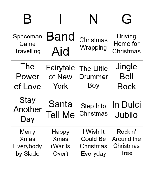 Christmas Revolution Bingo Card