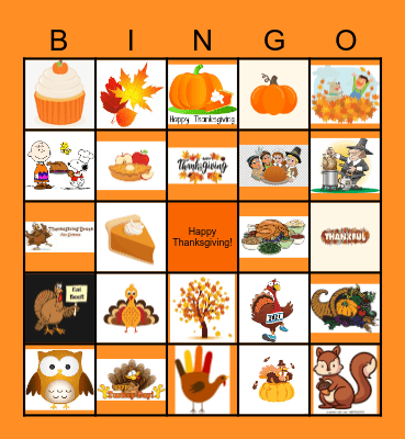 Thanksgiving Bingo Card