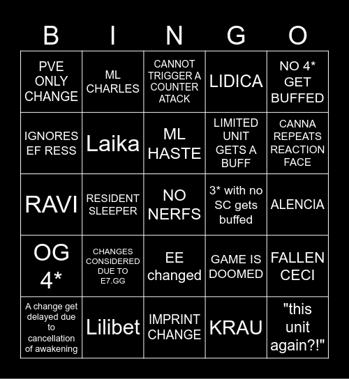 11-10 PATCH PREVIEW Bingo Card