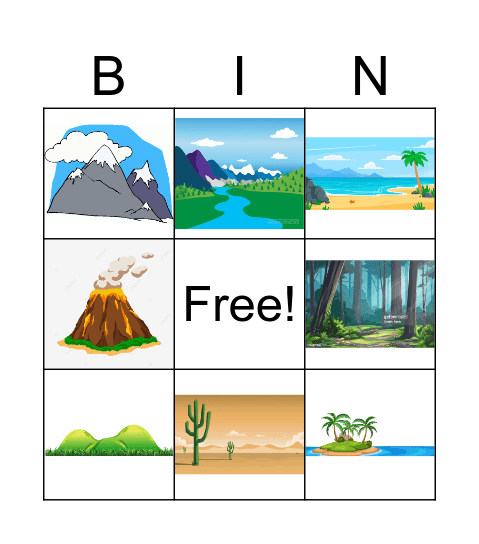 LANDSCAPES Bingo Card