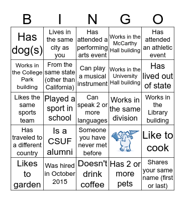 CONNECTING TITANS Bingo Card