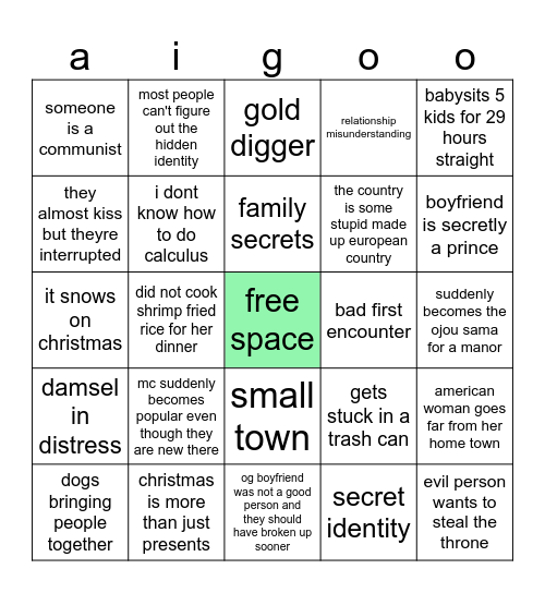 silly christmas movie tropes Bingo Card