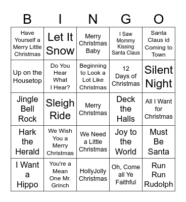 Christmas Bingo Card