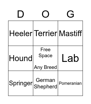 Demo That Dog! Bingo Card