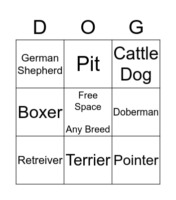 Demo That Dog! Bingo Card