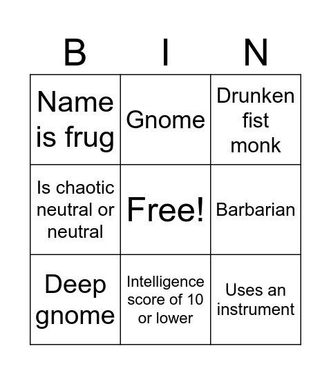 Alex bingo Card