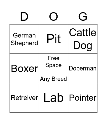 Demo That Dog! Bingo Card