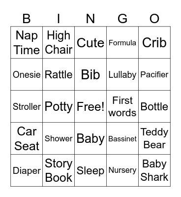 Baby Bingo Card