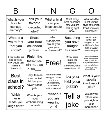 Birthday Celebration Bingo Card