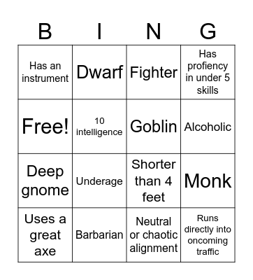 Frug time Bingo Card