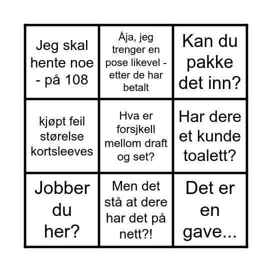 kunde bingo Card