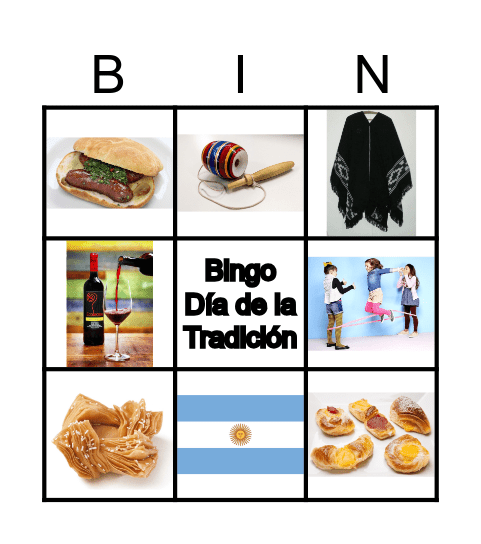Día de la Tradición Bingo Card