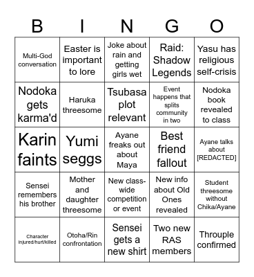 LiL Chapter 4 Bingo Card