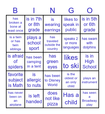 Ice Breaker Bingo! Bingo Card