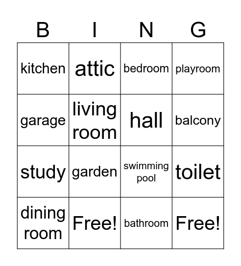 ROOMS Bingo Card