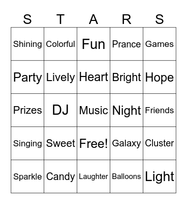 Starry Night Bingo Card