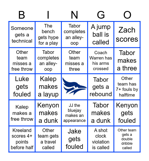Tabor Classic Bingo Card