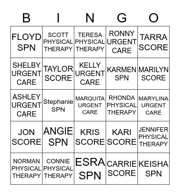 St. Anthony North Fall into Spring Pot Luck Bingo Card