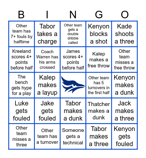 MBB Tabor Classic Bingo Card