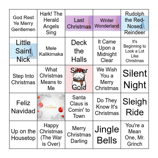 Christmas Music Bingo Card