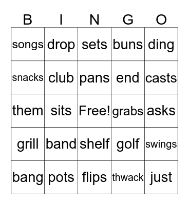 The Pots and Pans Band and When It's Hot Bingo Card