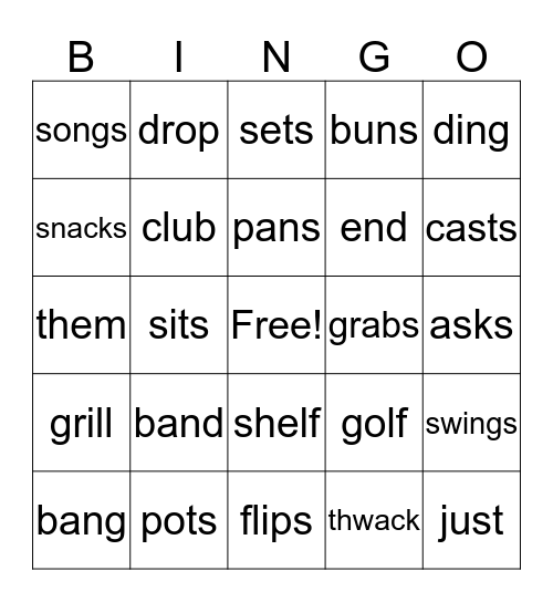 The Pots and Pans Band and When It's Hot Bingo Card