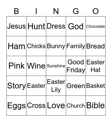 Easter Bingo Card