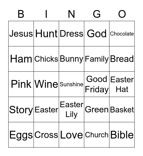 Easter Bingo Card