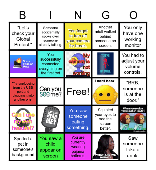 Today's Observations! Bingo Card