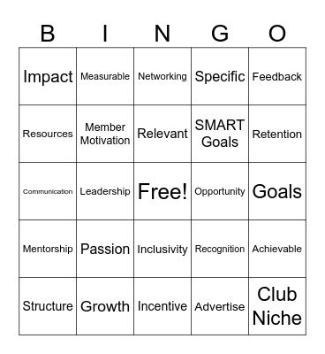 Membership BINGO Card