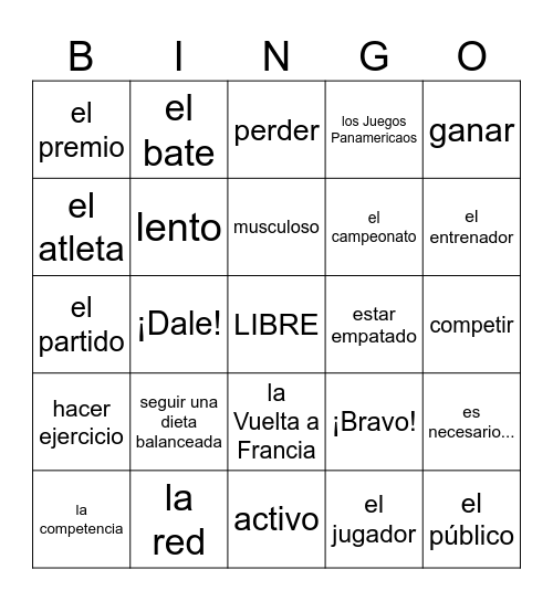 L2 2.1 Lotería Bingo Card