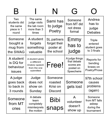 MT Bingo Card
