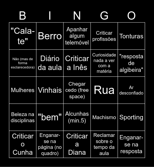 Bio Bingoh Bingo Card