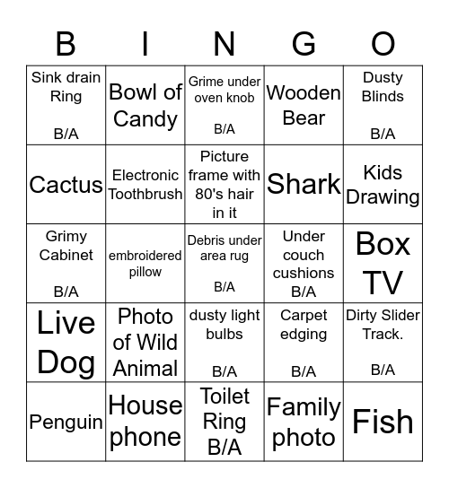 Scavenger Hunt BINGO Card